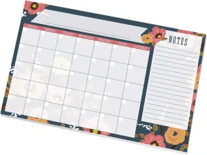 Modern Floral Sticky Note Desk Calendar / 16.25" x 11" Repositionable Fill-in Calendar/Large 18 Month Undated Wall Calendar