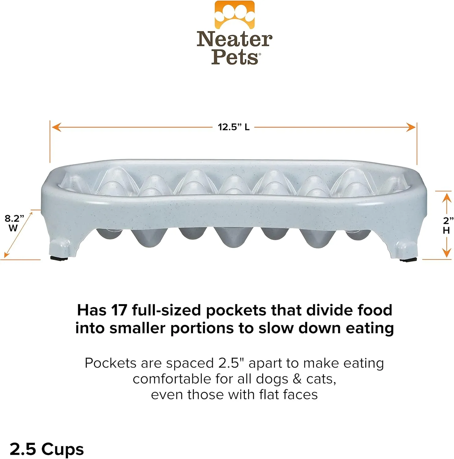 Neater Pet Brands - Neater Slow Feeder - Fun, Healthy, Stress Free Dog Bowl Helps Stop Bloat Prevents Obesity Improves Digestion (2.5 Cup, Vanilla Bean)