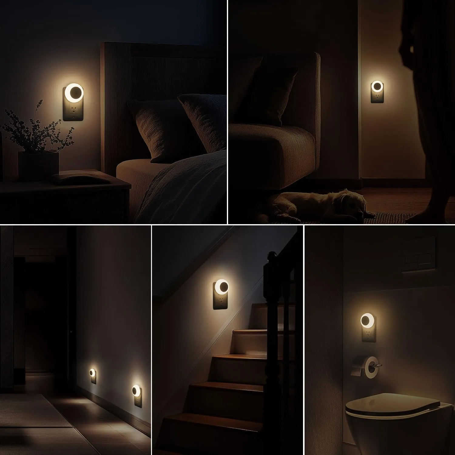 Night Light, Night Lights Plug into Wall, Dusk to Dawn Sensor Warm White Led Night Light 0.5W, 2 Pack Nightlight for Adults, Bedroom, Bathroom, Hallway, Kitchen