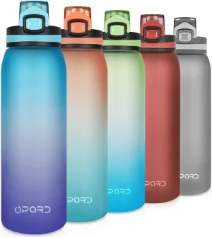 Opard 30oz/32oz Sports Water Bottle with Leak Proof Flip Top Lid BPA Free Tritan Reusable Plastic for Gym and Outdoor, Travel Water Bottle with Straw