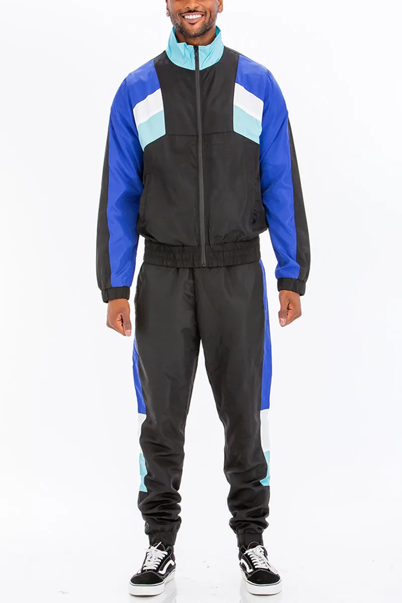 Original Throwback Colorblock Windbreaker Track Suit Jogger