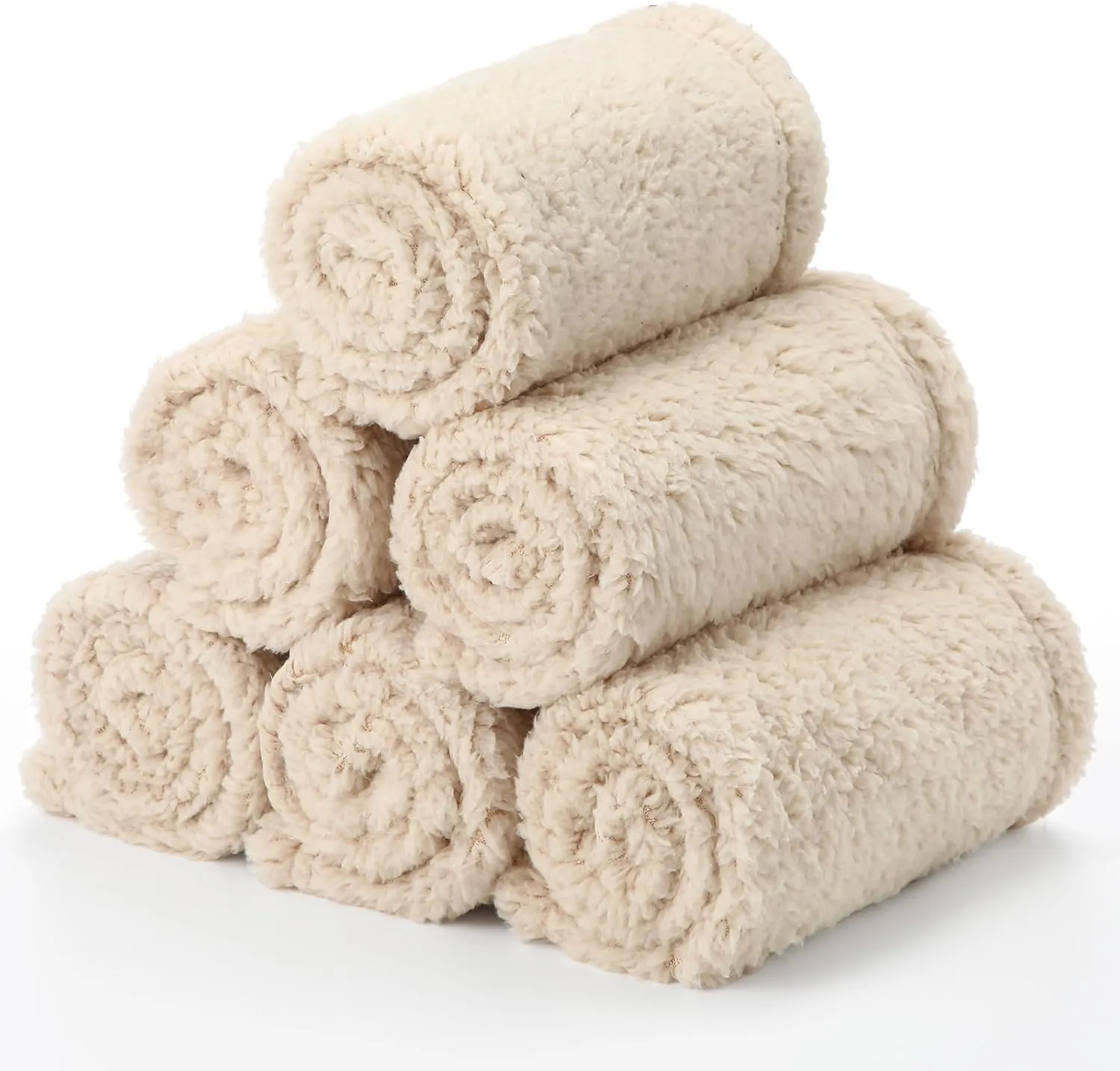 Peryiter 6 Pack Puppy Fluffy Blanket for Small Dogs with 450 GSM Fleece Fuzzy Pet Sherpa Throw Washable Calming Cat Hair Blankets for Kitten(16x24 Inches)