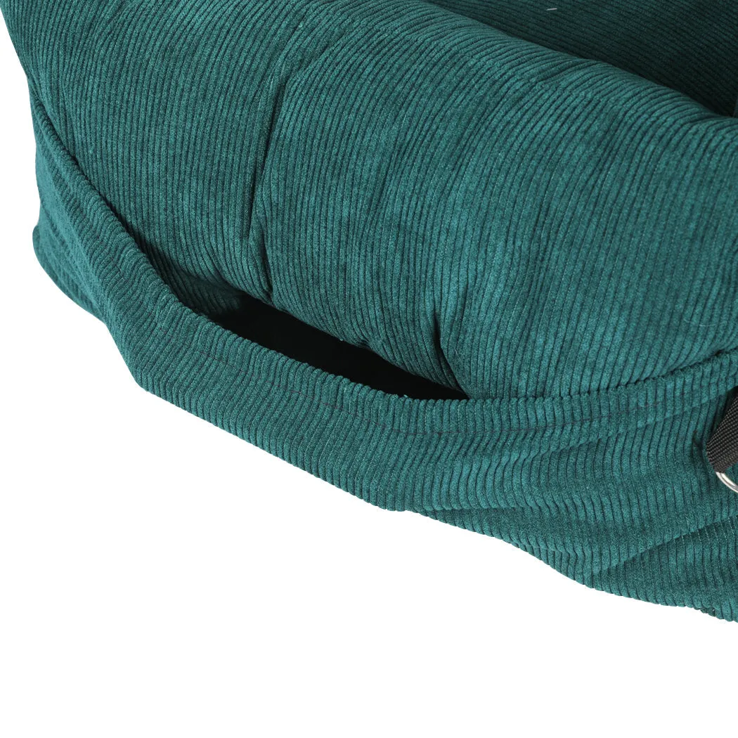 Pet Car Booster Seat Dog Protector Portable Travel Bed with Removable Cover - Green M