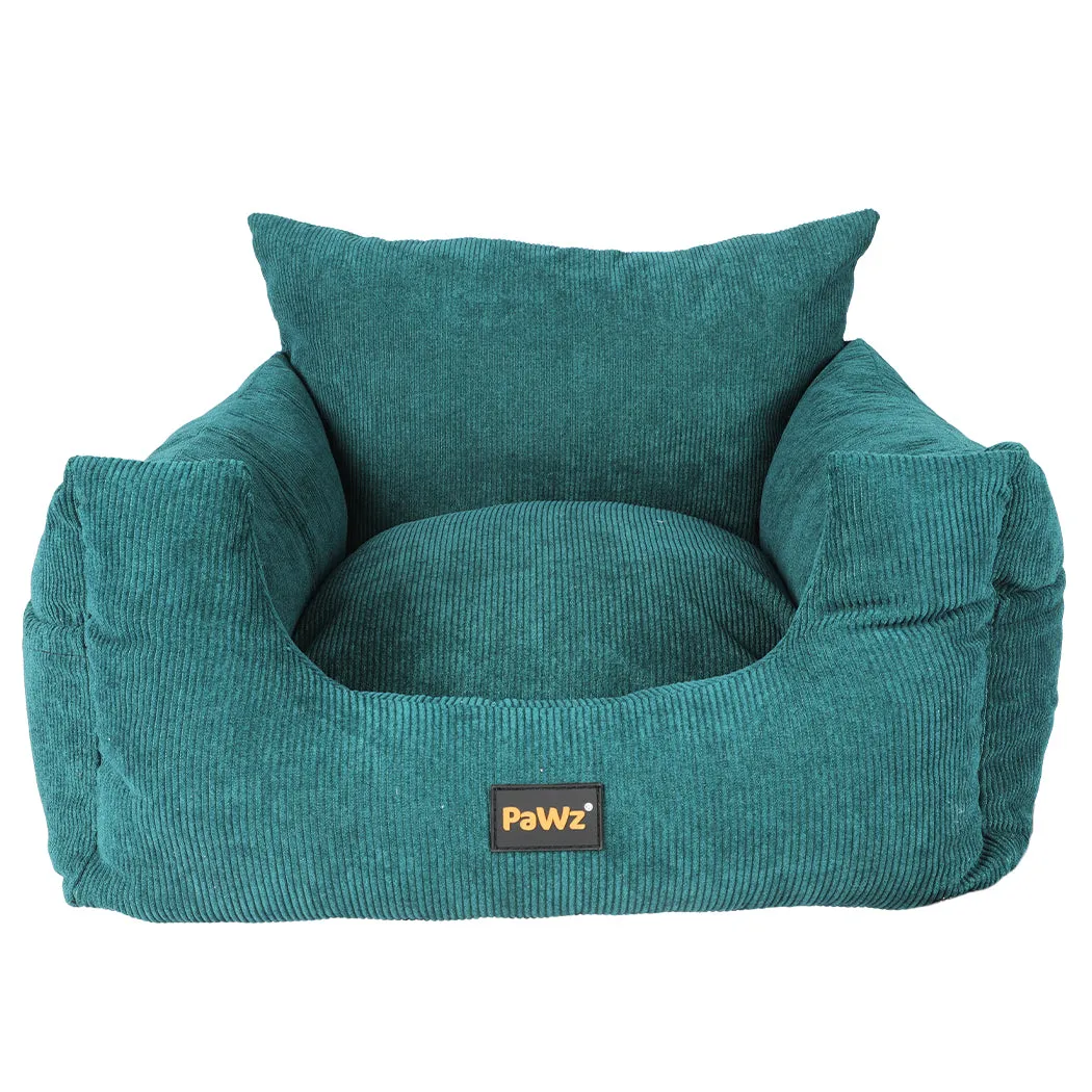Pet Car Booster Seat Dog Protector Portable Travel Bed with Removable Cover - Green M