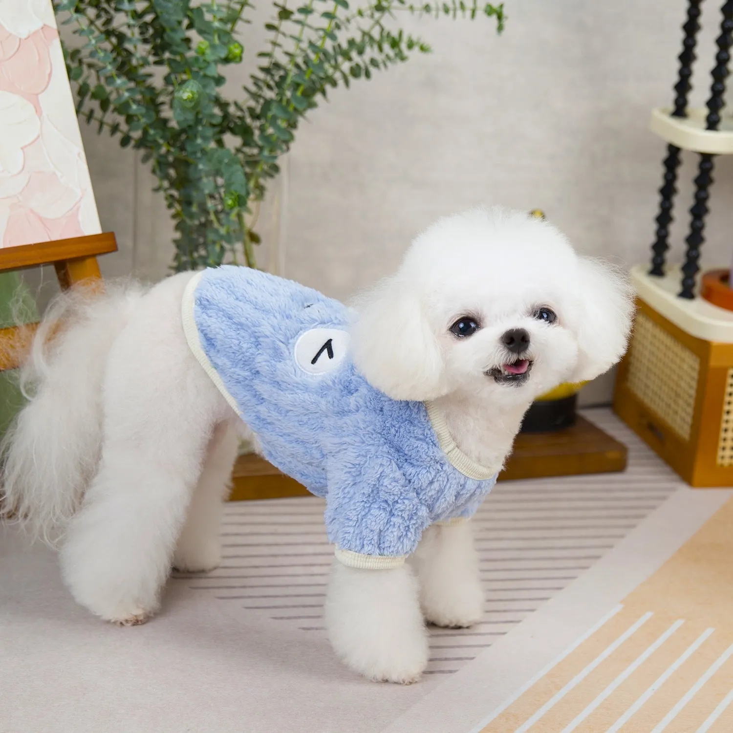 Pet Dog Clothes | Corrugated Fleece with Embroidery Two-Legged Design | 2024 New Autumn and Winter Pet Clothing