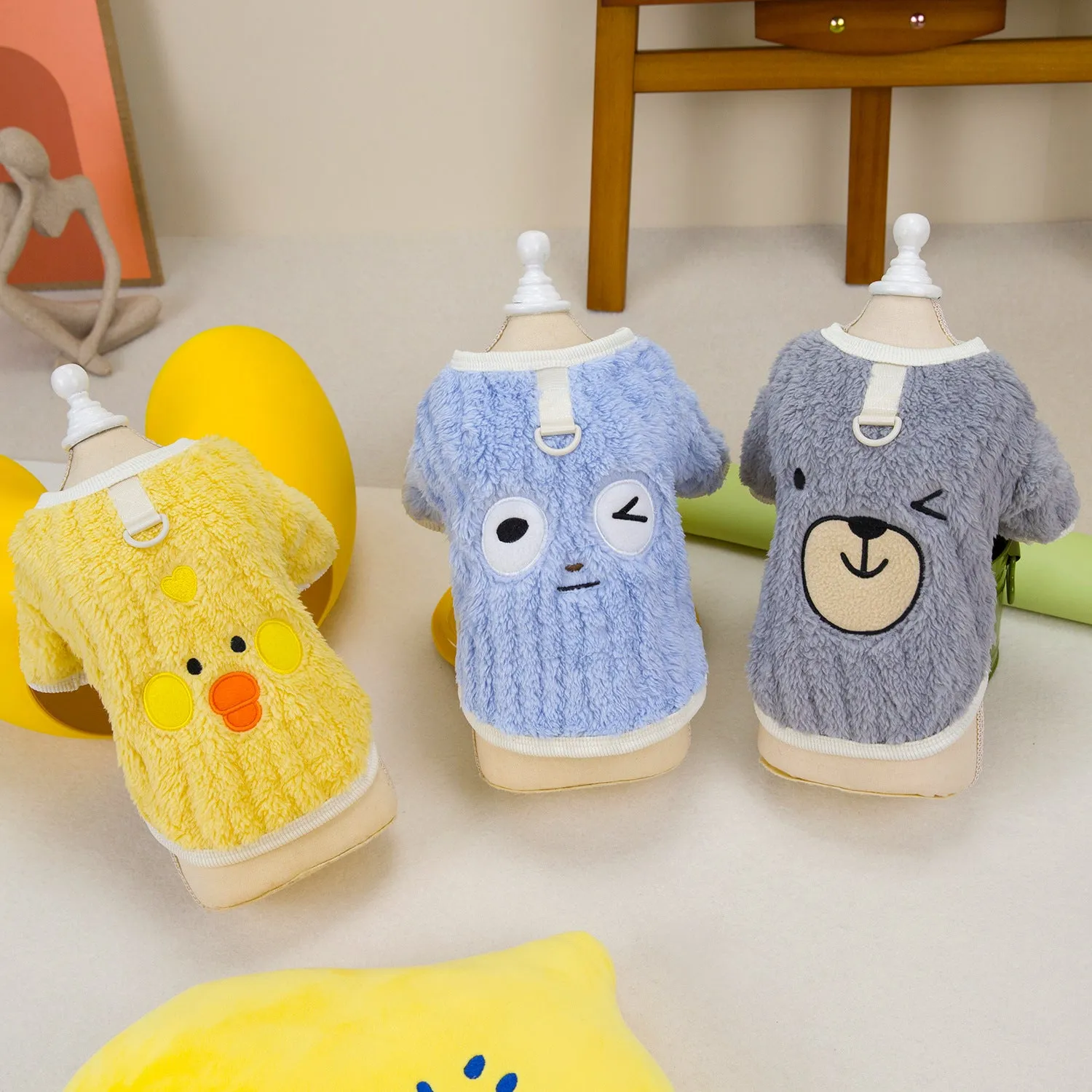 Pet Dog Clothes | Corrugated Fleece with Embroidery Two-Legged Design | 2024 New Autumn and Winter Pet Clothing