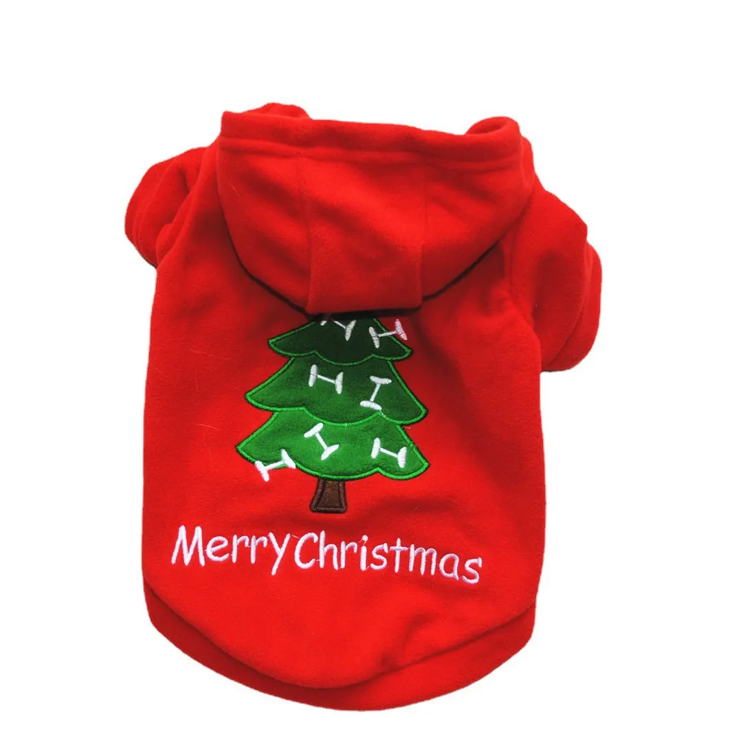 Pet Puppy Christmas Style Hooded Fleece Jacket | Thickened Autumn & Winter Cotton-Padded Coat