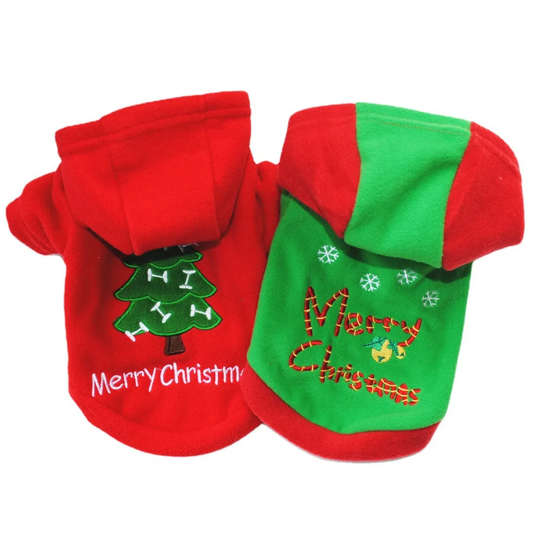 Pet Puppy Christmas Style Hooded Fleece Jacket | Thickened Autumn & Winter Cotton-Padded Coat