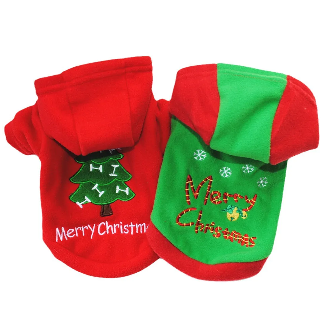 Pet Puppy Christmas Style Hooded Fleece Jacket | Thickened Autumn & Winter Cotton-Padded Coat