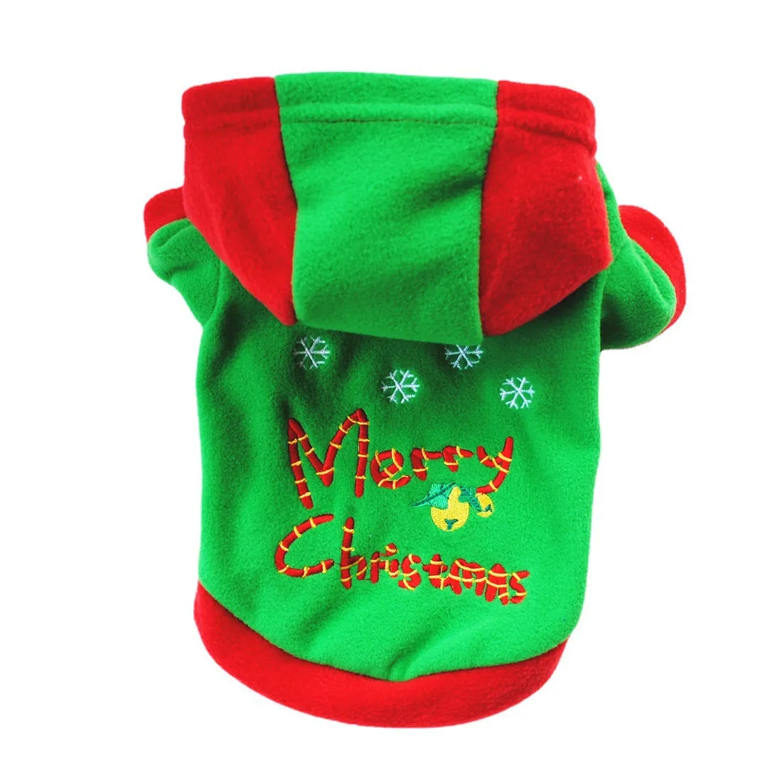 Pet Puppy Christmas Style Hooded Fleece Jacket | Thickened Autumn & Winter Cotton-Padded Coat