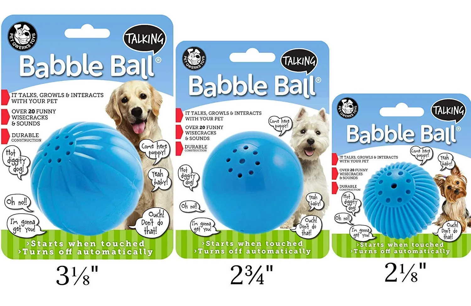Pet Qwerks Talkin Babble Ball Dog Toy - Medium