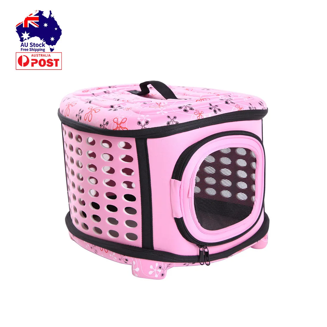 Pink Foldable Pet Carrier Bag Soft Dog Crate Cat Cage Kennel Tent House Portable