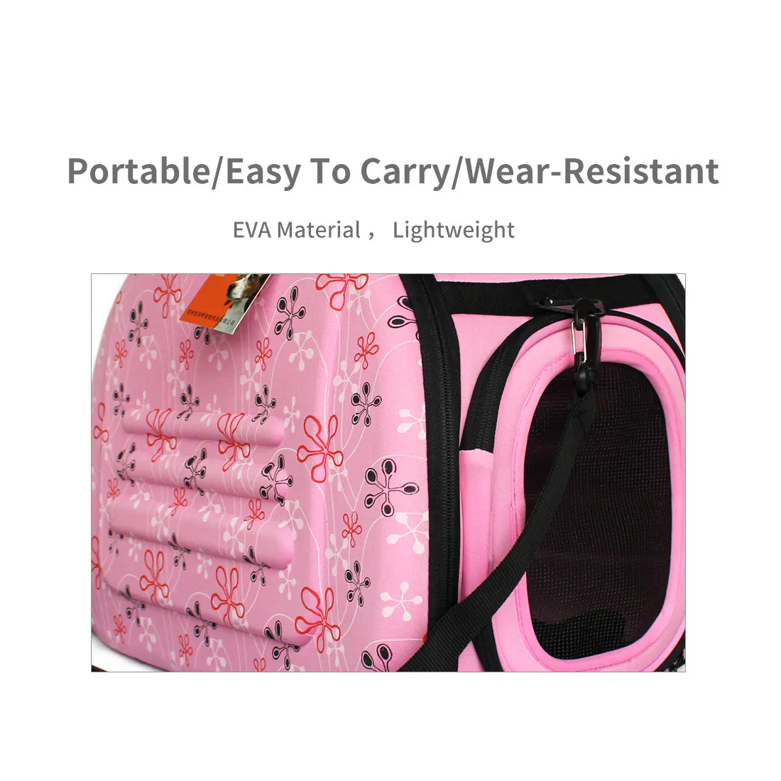 Pink Foldable Pet Carrier Bag Soft Dog Crate Cat Cage Kennel Tent House Portable