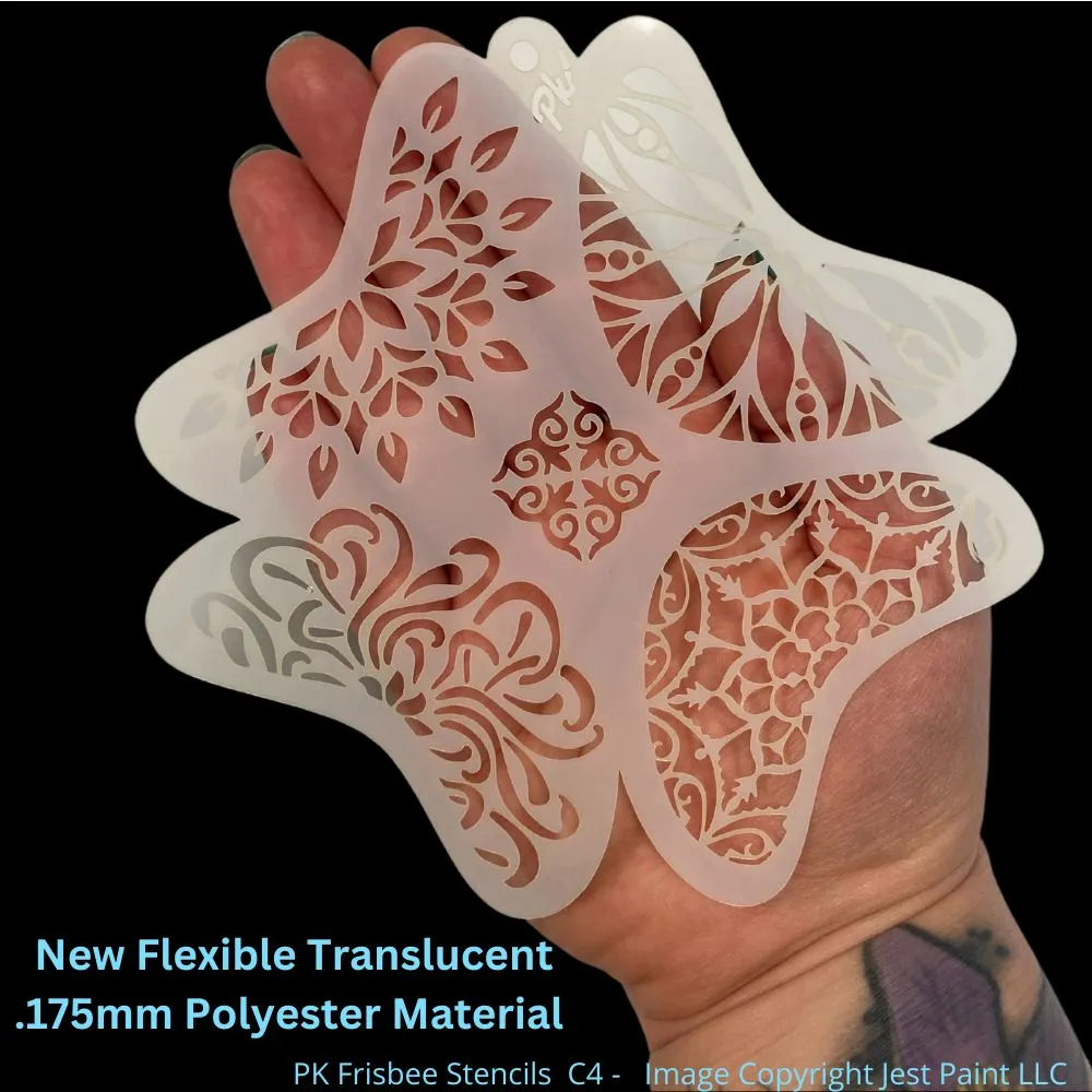 PK | FRISBEE Face Painting Stencil | New Mylar - Delicate Crowns - C4