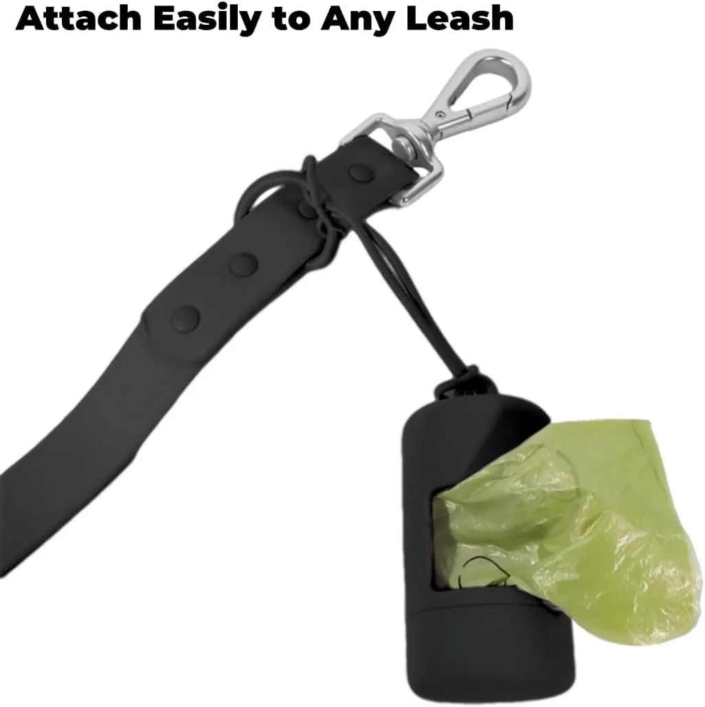 QMEAKMONY Dog Poop Bag Holder for Leashes Compact and Lightweight Poop Bag Dispenser Dog Waste Holder Easy Replacement and Cleaning (Black)