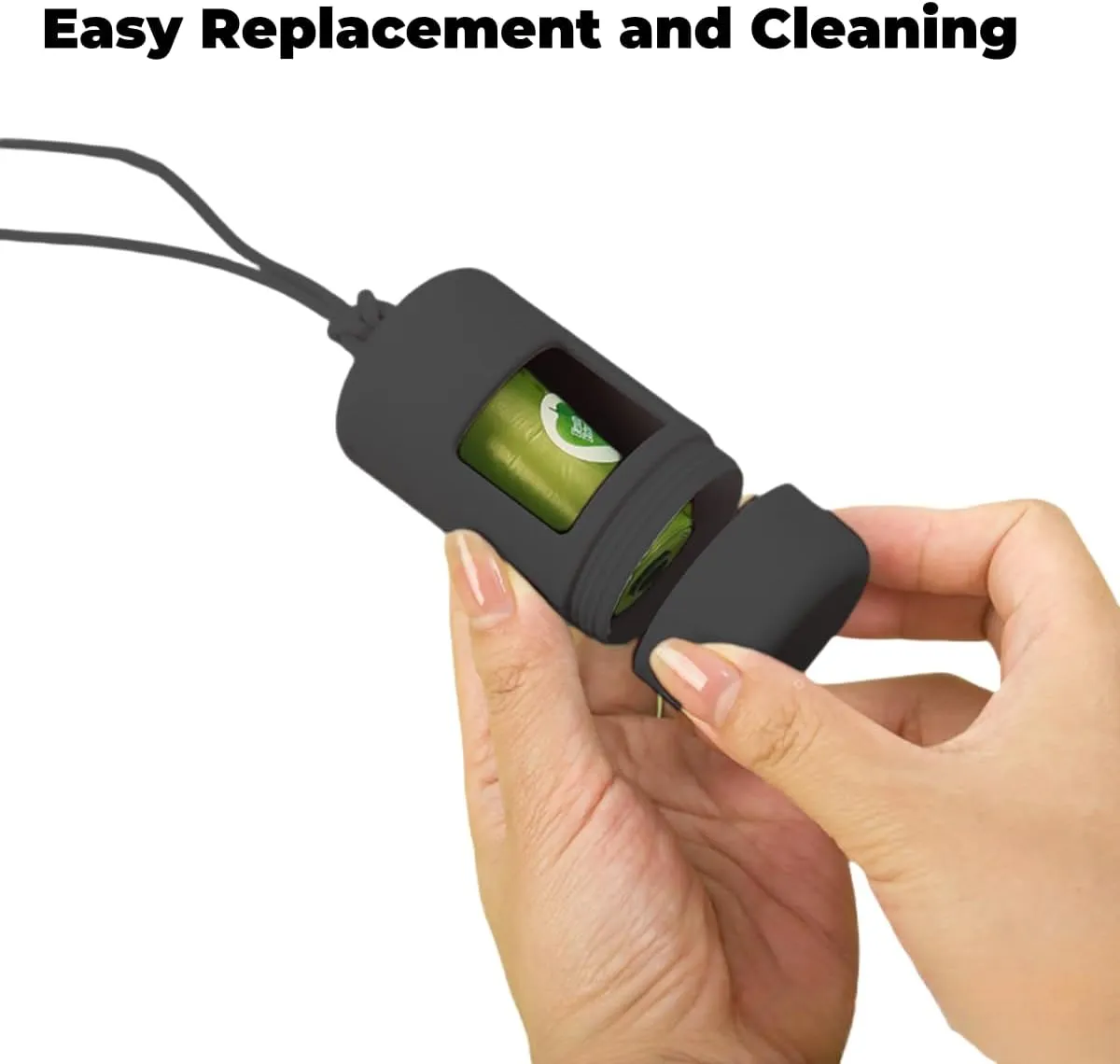 QMEAKMONY Dog Poop Bag Holder for Leashes Compact and Lightweight Poop Bag Dispenser Dog Waste Holder Easy Replacement and Cleaning (Black)