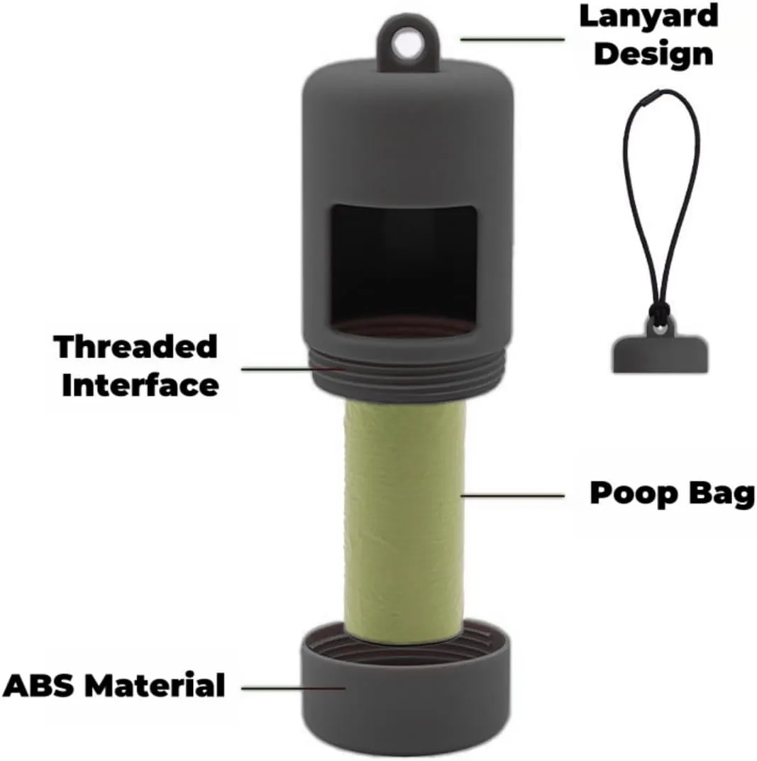 QMEAKMONY Dog Poop Bag Holder for Leashes Compact and Lightweight Poop Bag Dispenser Dog Waste Holder Easy Replacement and Cleaning (Black)