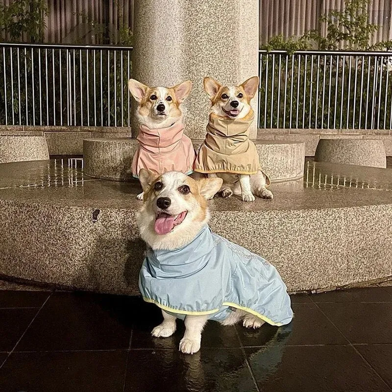 Reflective Dog Raincoat Waterproof Windproof Cat Jacket Jumpsuit