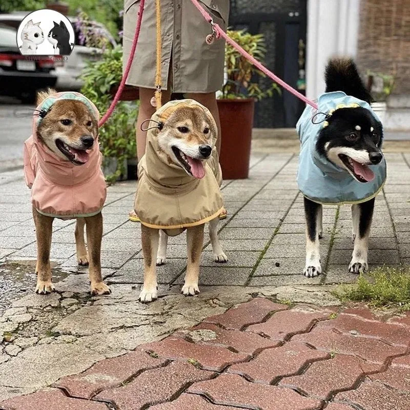 Reflective Dog Raincoat Waterproof Windproof Cat Jacket Jumpsuit