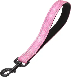Reflective Nylon Padded Handle Short Dog Leash - for Large and Medium Dogs (Glitter)