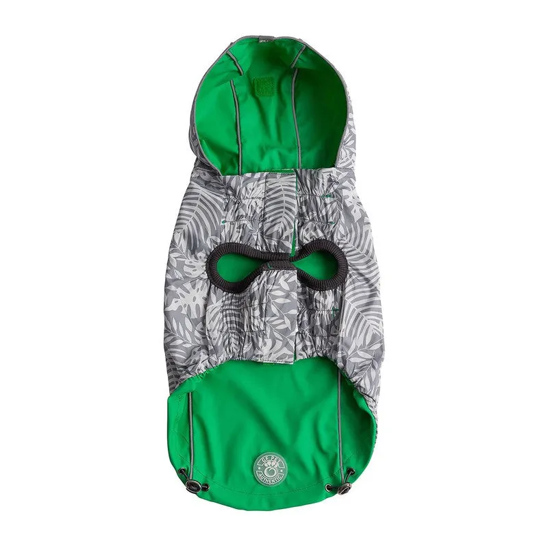 Reversible Elasto-Fit Green Raincoat for Stylish Dogs