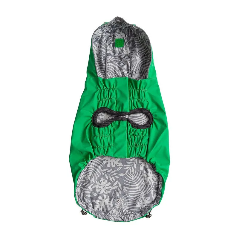 Reversible Elasto-Fit Green Raincoat for Stylish Dogs