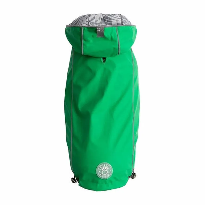 Reversible Elasto-Fit Green Raincoat for Stylish Dogs