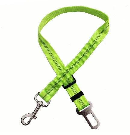 Safe & Secure Ride: Adjustable Dog Seatbelt with Reflective Rope