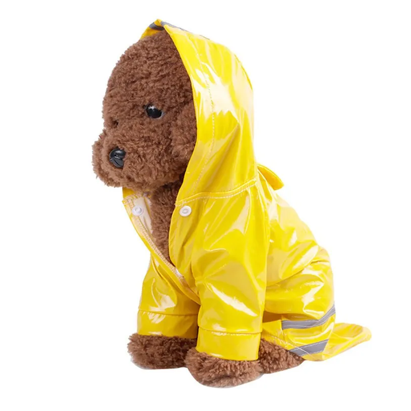 Sidiou Group Outdoor Puppy Pet Raincoat Hooded Waterproof Jacket Pu Raincoat