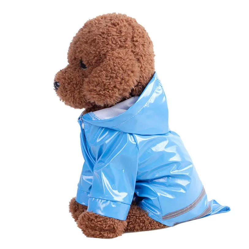 Sidiou Group Outdoor Puppy Pet Raincoat Hooded Waterproof Jacket Pu Raincoat
