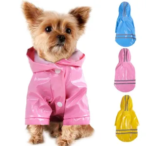 Sidiou Group Outdoor Puppy Pet Raincoat Hooded Waterproof Jacket Pu Raincoat