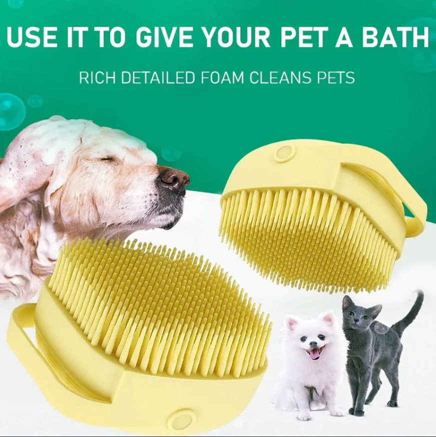 Silicone Pet Shampoo Brush - Yellow