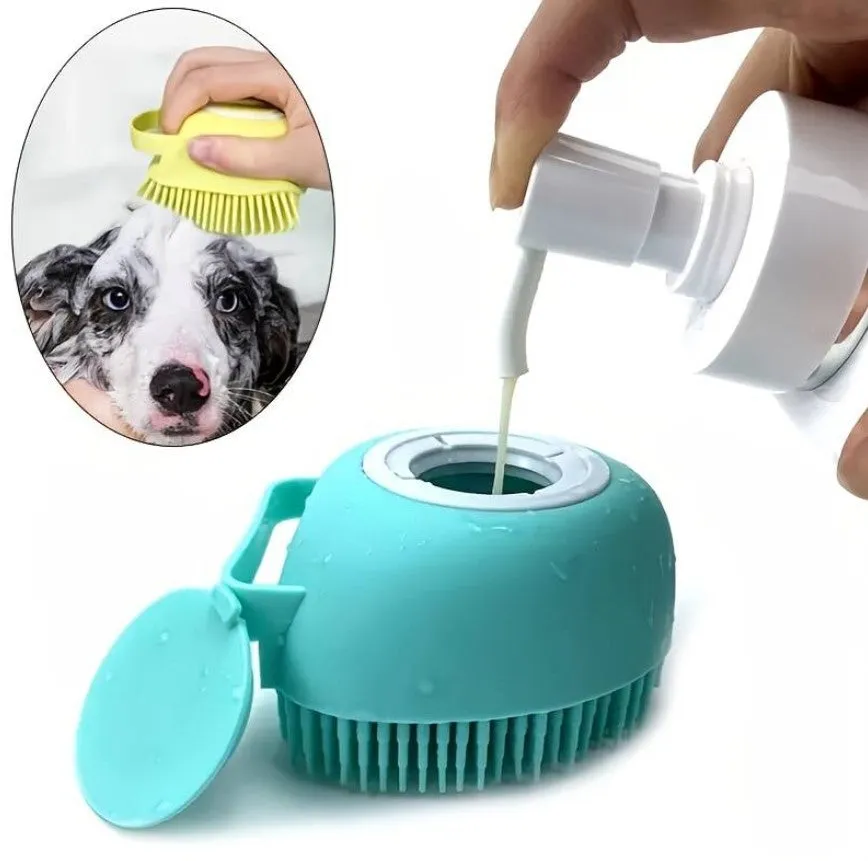 Silicone Pet Shampoo Brush - Yellow