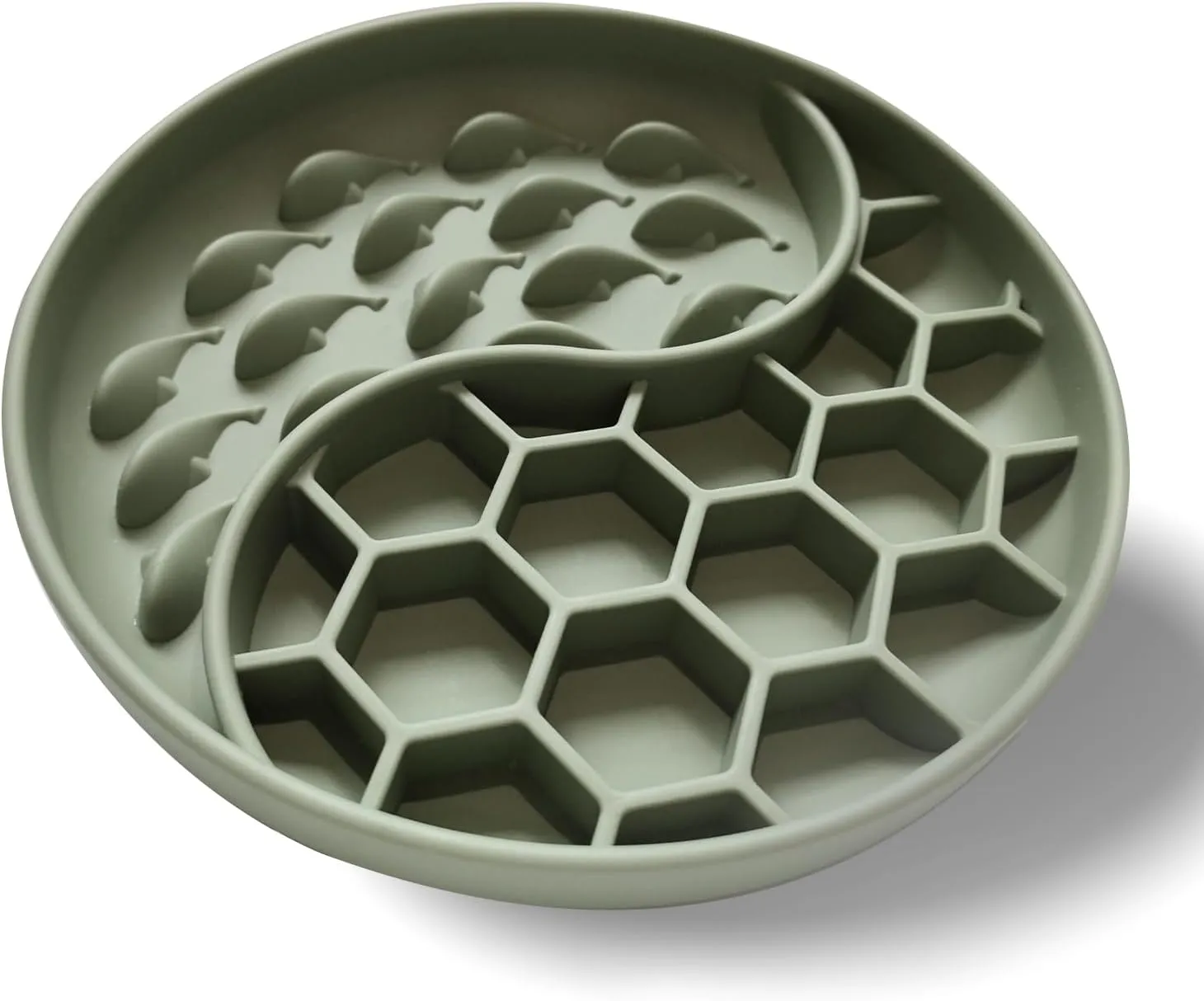 Slow Feeder Dog Bowls,Silicone Cat Feeding Bowls with Suction Cups, Anti-Choking, Non-Slip Design, Reduces Boredom, Anxiety, Ideal for Medium to Small Dogs & Cats(Olive Green)