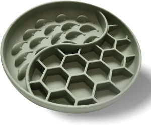Slow Feeder Dog Bowls,Silicone Cat Feeding Bowls with Suction Cups, Anti-Choking, Non-Slip Design, Reduces Boredom, Anxiety, Ideal for Medium to Small Dogs & Cats(Olive Green)