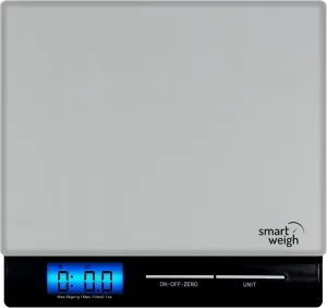 Smart Weigh Professional USPS Postal Scale with Tempered Glass Platform, Multiple Weighing Modes and Tare Function, Silver Shipping Scale, Platform Scale, 11 pounds/ 5 Kilograms
