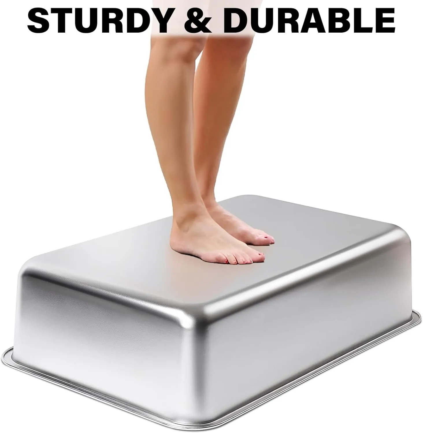 Stainless Steel Litter Box XL, 24"x16"x12" Extra Large High Sided Metal Cat Litter Box with Lid and Scooper, Easy Clean, Non Stick & No Smell
