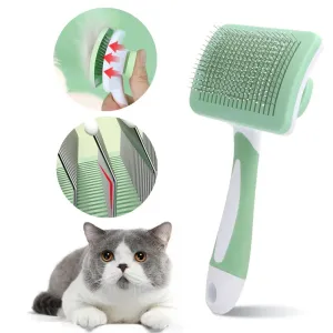 Stainless Steel Needle Comb Self-Cleaning Cat Brush