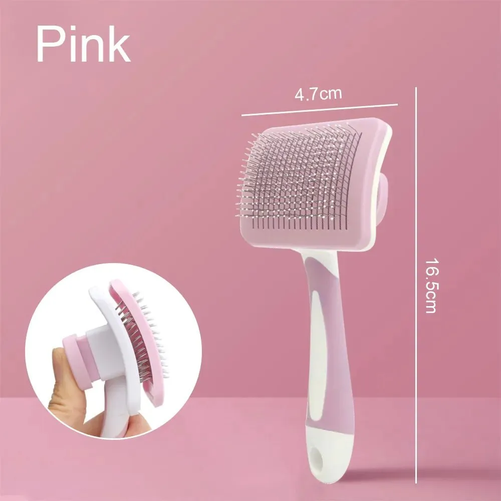 Stainless Steel Needle Comb Self-Cleaning Cat Brush