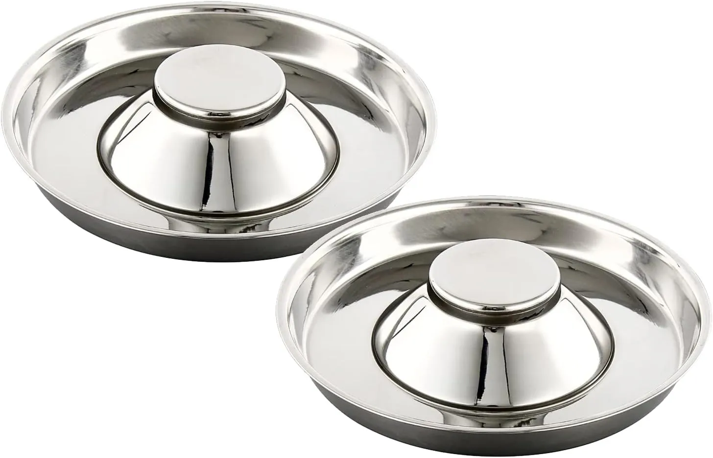 Stainless Steel Pet Bowl for Puppy and Cat, Dog Food and Water Feeding Bowl, Puppies and Kittens Weaning Bowls, Multiple Dogs and Cats Eat and Drink Together (2PC, S)