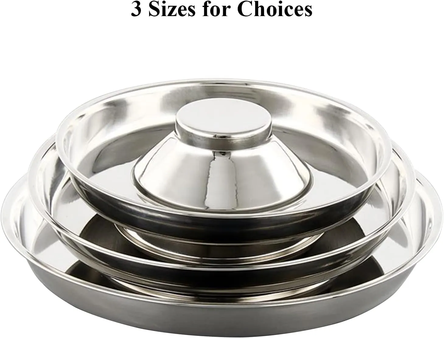 Stainless Steel Pet Bowl for Puppy and Cat, Dog Food and Water Feeding Bowl, Puppies and Kittens Weaning Bowls, Multiple Dogs and Cats Eat and Drink Together (2PC, S)