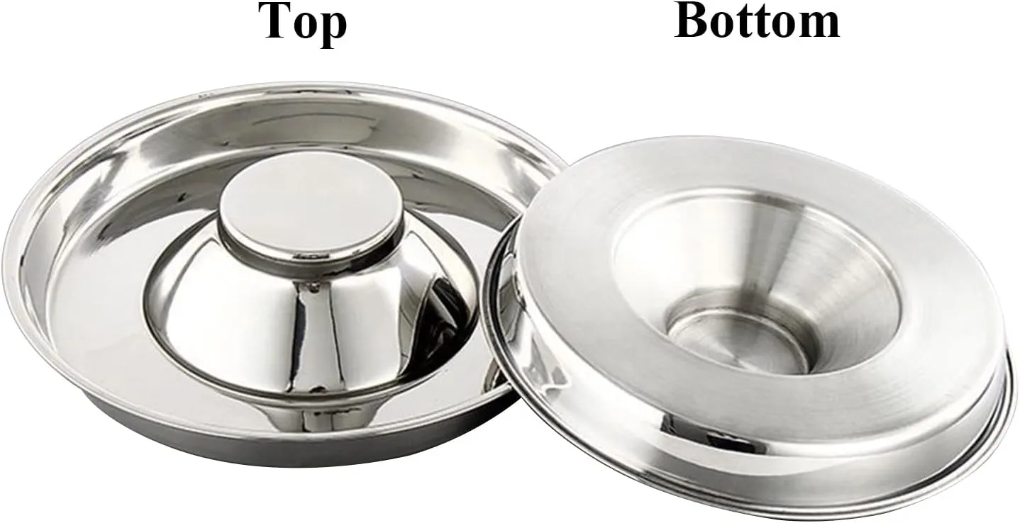 Stainless Steel Pet Bowl for Puppy and Cat, Dog Food and Water Feeding Bowl, Puppies and Kittens Weaning Bowls, Multiple Dogs and Cats Eat and Drink Together (2PC, S)