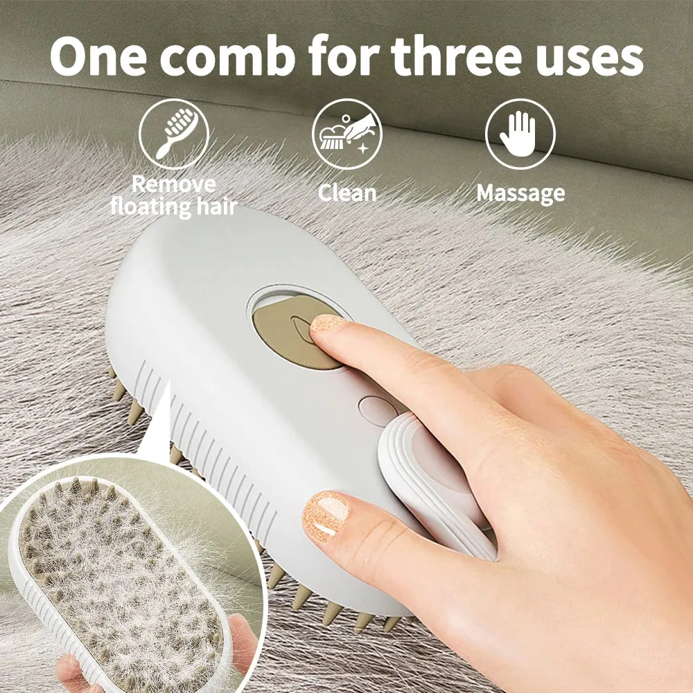 Steamy Grooming Brush With Handle