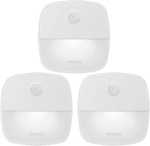Svarog Motion Sensor Lights,Cordless LED Night Light,Battery Powered Closet Lights,Stick-Anywhere Wall Lights for Hallway,Stairs,Beadroom,Kitchen,Cabinet,Bathroom,Steps(White, 3 Pack)