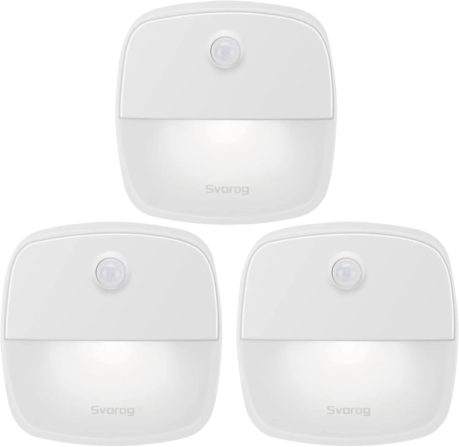 Svarog Motion Sensor Lights,Cordless LED Night Light,Battery Powered Closet Lights,Stick-Anywhere Wall Lights for Hallway,Stairs,Beadroom,Kitchen,Cabinet,Bathroom,Steps(White, 3 Pack)