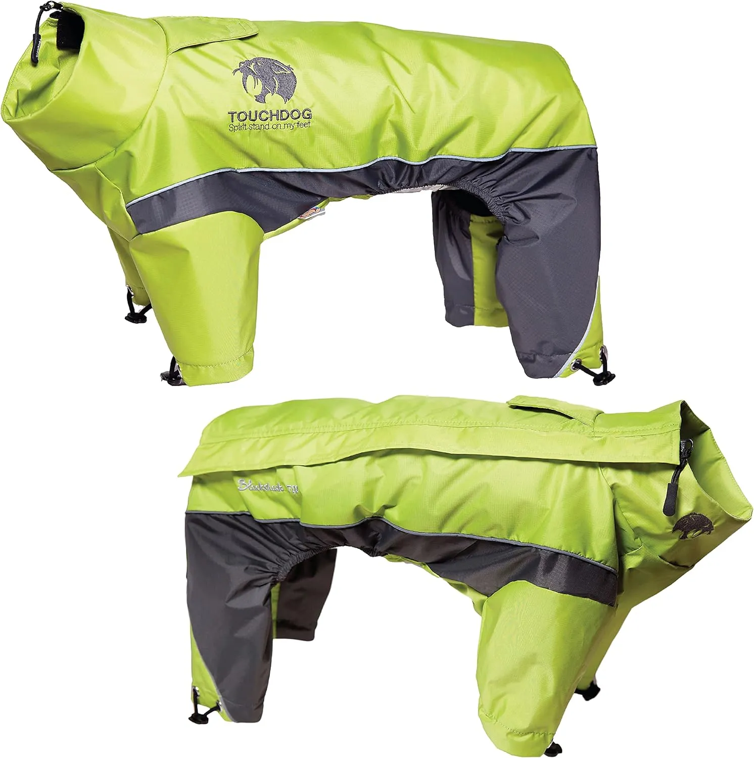 TOUCHDOG 'Quantum-Ice' Full Body Bodied Adjustable and 3M Reflective Pet Dog Coat Jacket w/ Blackshark Technology, Medium, Light Yellow, Grey