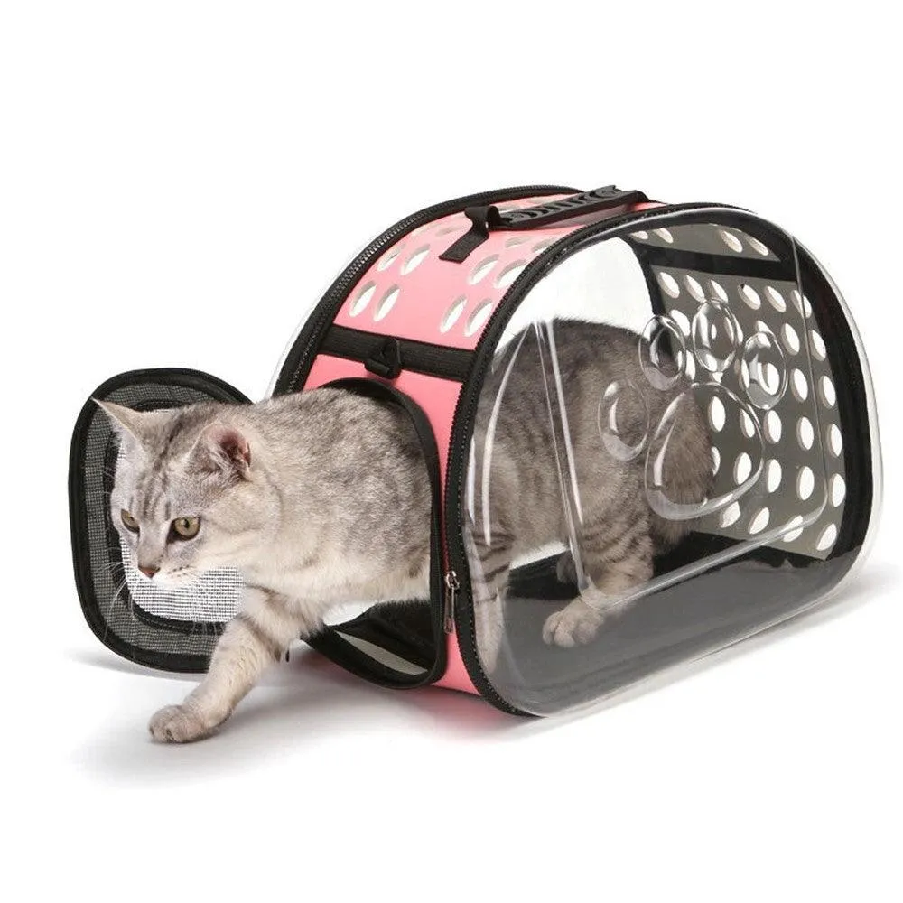 Transparent Pet Cat Carrier Travel Handbag Carry Bag