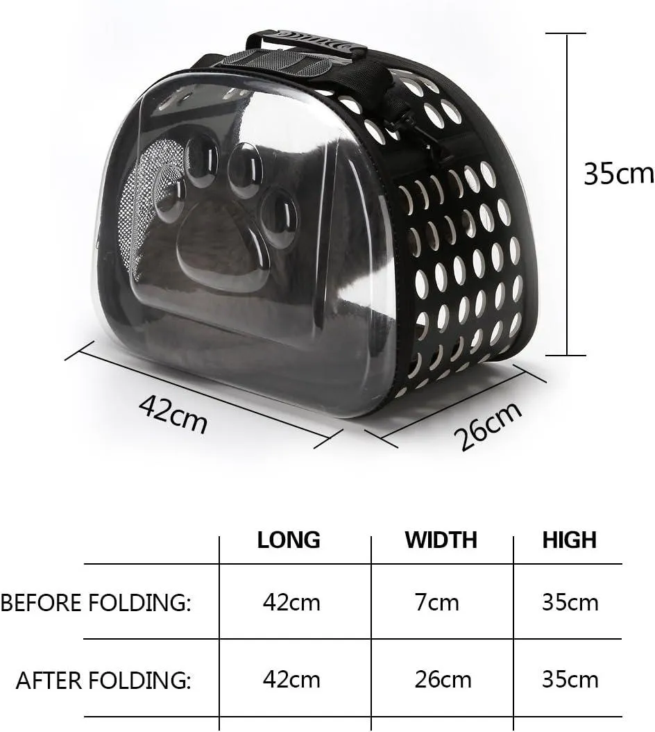 Transparent Pet Cat Carrier Travel Handbag Carry Bag