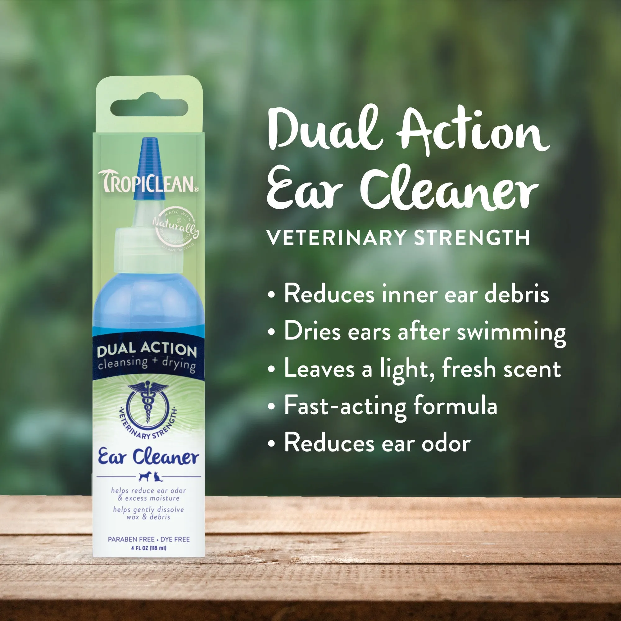 Tropiclean Dual Action Ear Cleaner For Dogs & Cats, 4-oz