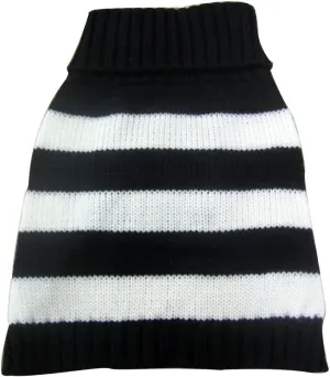Turtleneck Stripes Pro Pet Clothes Dog Wool Classic Sweaters (Black&White Stripe, M)